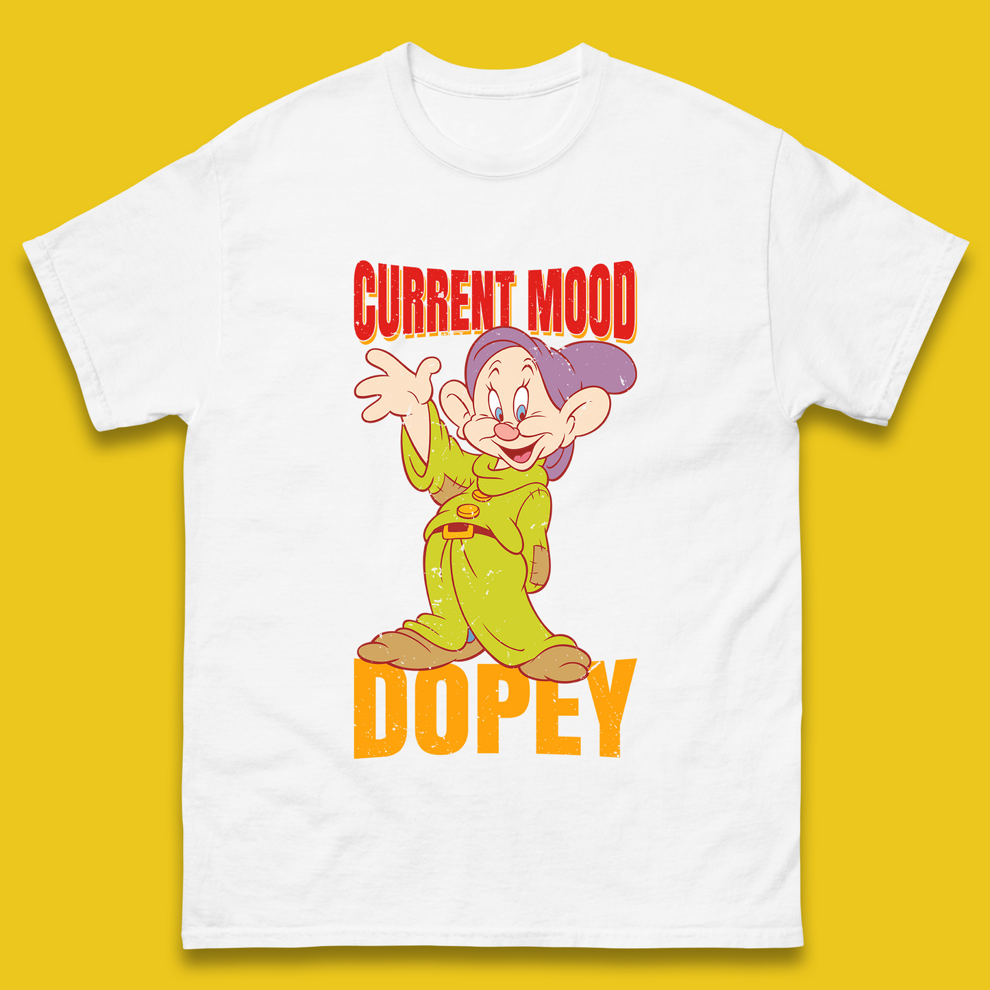 Disney Seven Dwarfs Current Mood Grumpy Bashful Sleepy Doc Dopey Sneezy Happy 7 Dwarfs Matching Disneyland Vacation Mens Tee Top