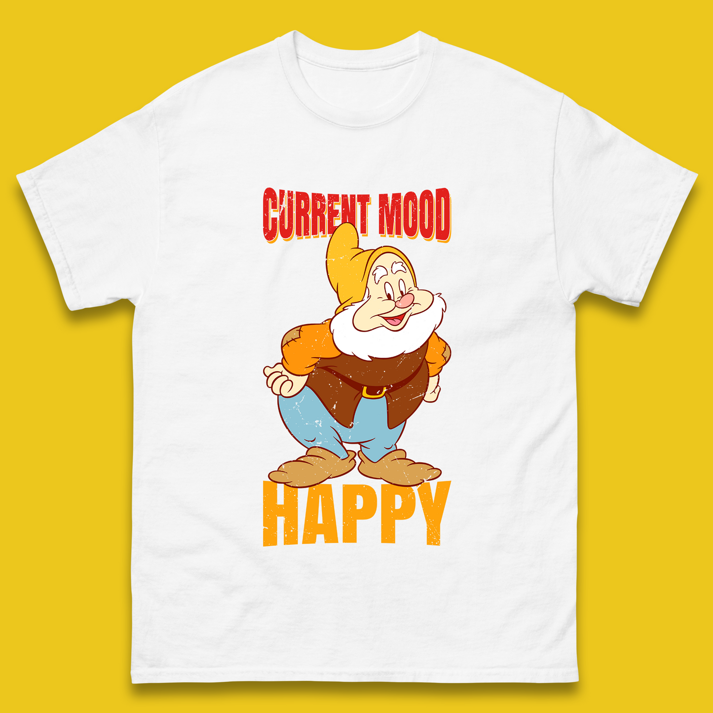 Disney Seven Dwarfs Current Mood Grumpy Bashful Sleepy Doc Dopey Sneezy Happy 7 Dwarfs Matching Disneyland Vacation Mens Tee Top