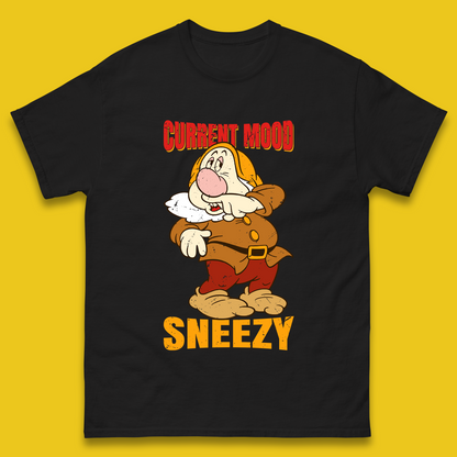 Disney Seven Dwarfs Current Mood Grumpy Bashful Sleepy Doc Dopey Sneezy Happy 7 Dwarfs Matching Disneyland Vacation Mens Tee Top