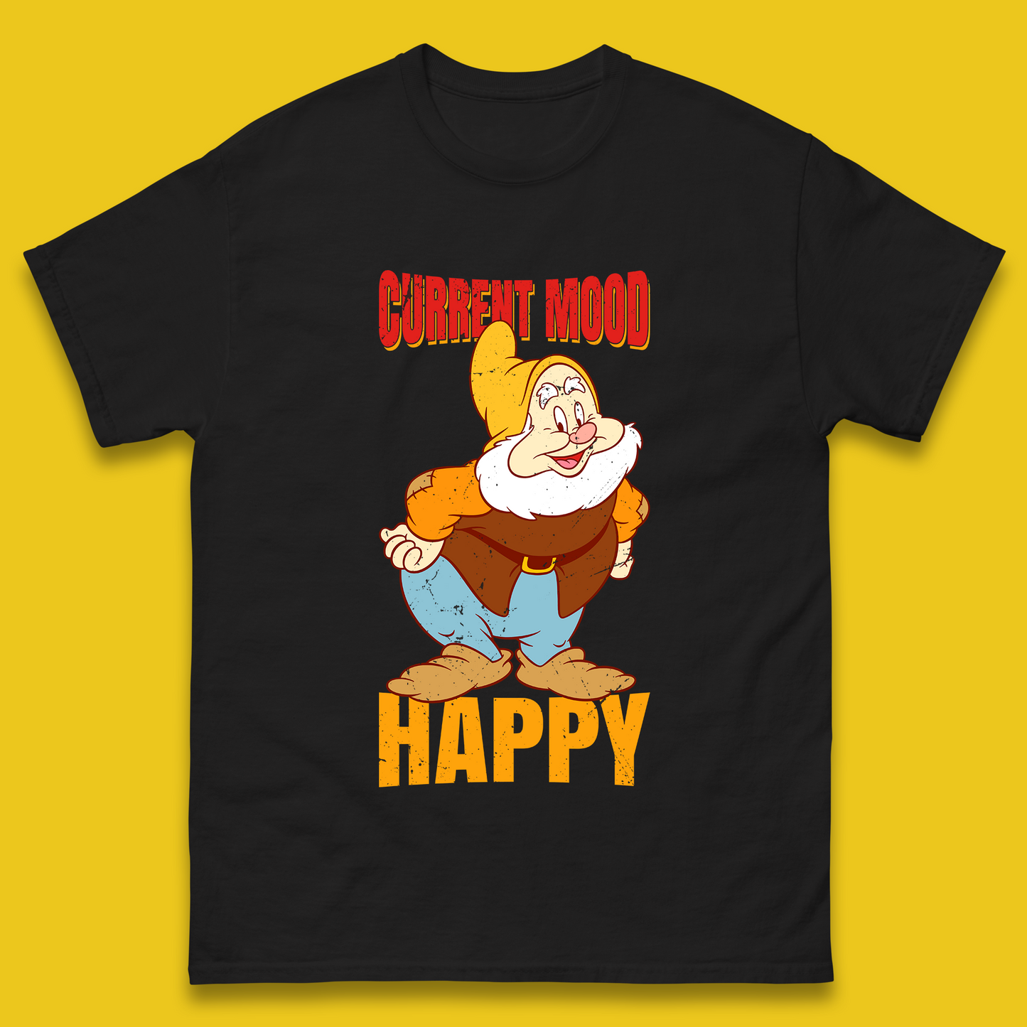 Disney Seven Dwarfs Current Mood Grumpy Bashful Sleepy Doc Dopey Sneezy Happy 7 Dwarfs Matching Disneyland Vacation Mens Tee Top