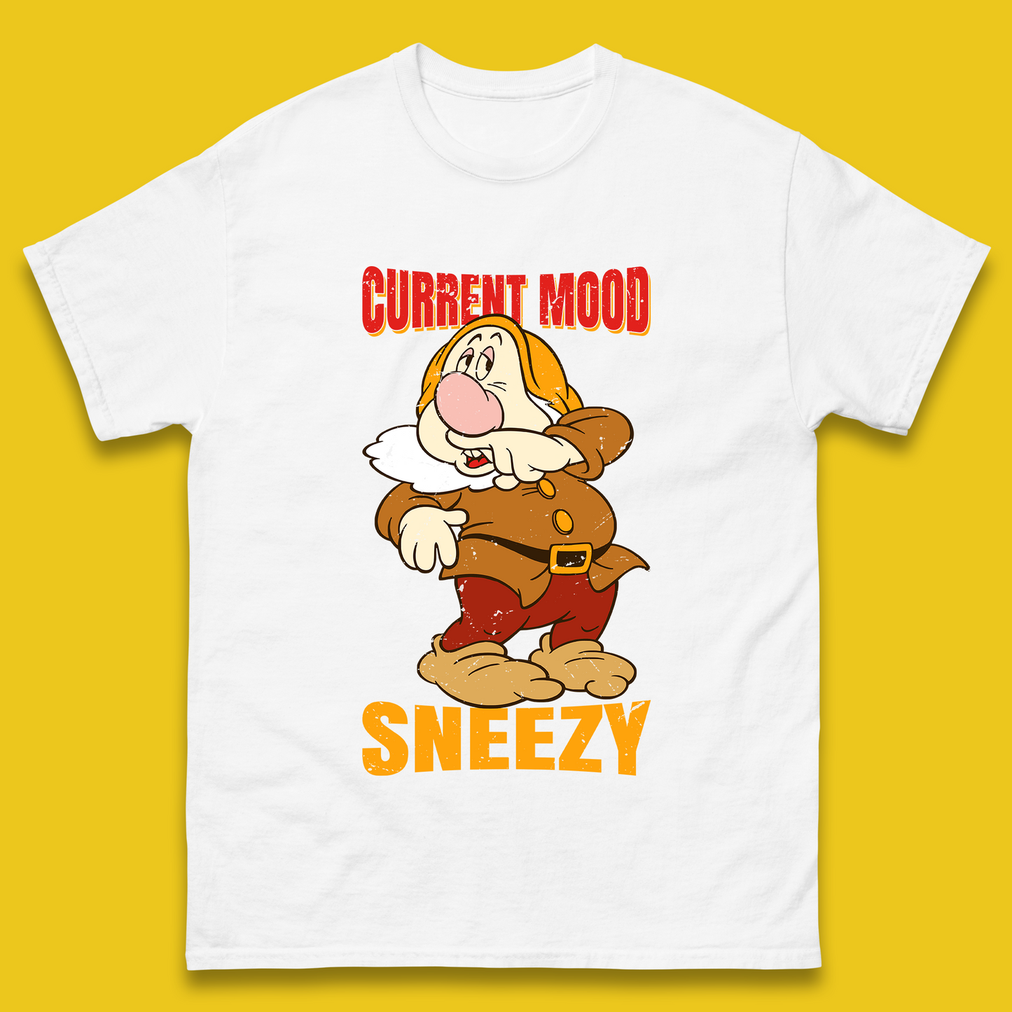 Disney Seven Dwarfs Current Mood Grumpy Bashful Sleepy Doc Dopey Sneezy Happy 7 Dwarfs Matching Disneyland Vacation Mens Tee Top