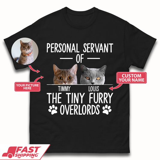 Personalised Servant Of The Tiny Furry Overlords Mens T-Shirt