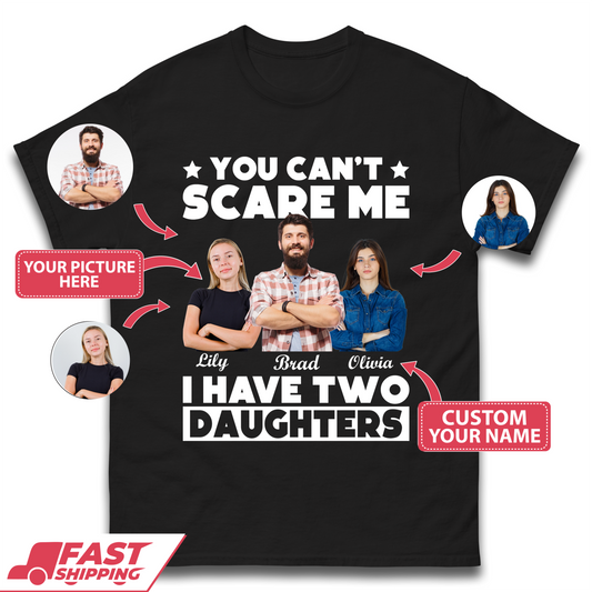 Personalised I Have Two Daughters Mens T-Shirt