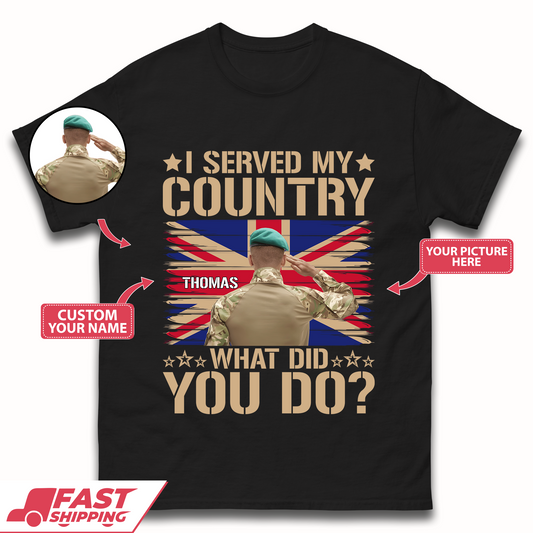 Personalised I Served My Country Mens T-Shirt