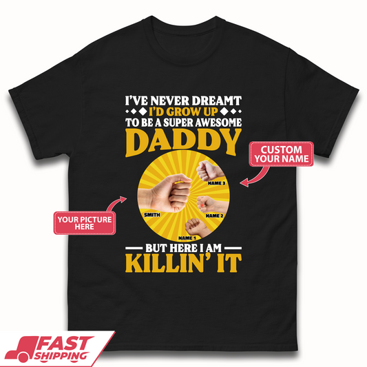 Personalised To Be A Super Awesome Daddy Mens T-Shirt