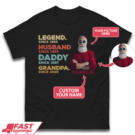 Personalised Legend Husband Daddy Grandpa Mens T-Shirt