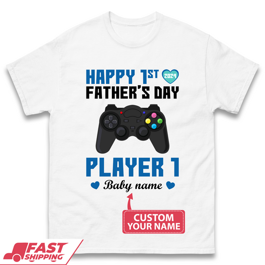 Personalised Happy First Father's Day Mens T-Shirt