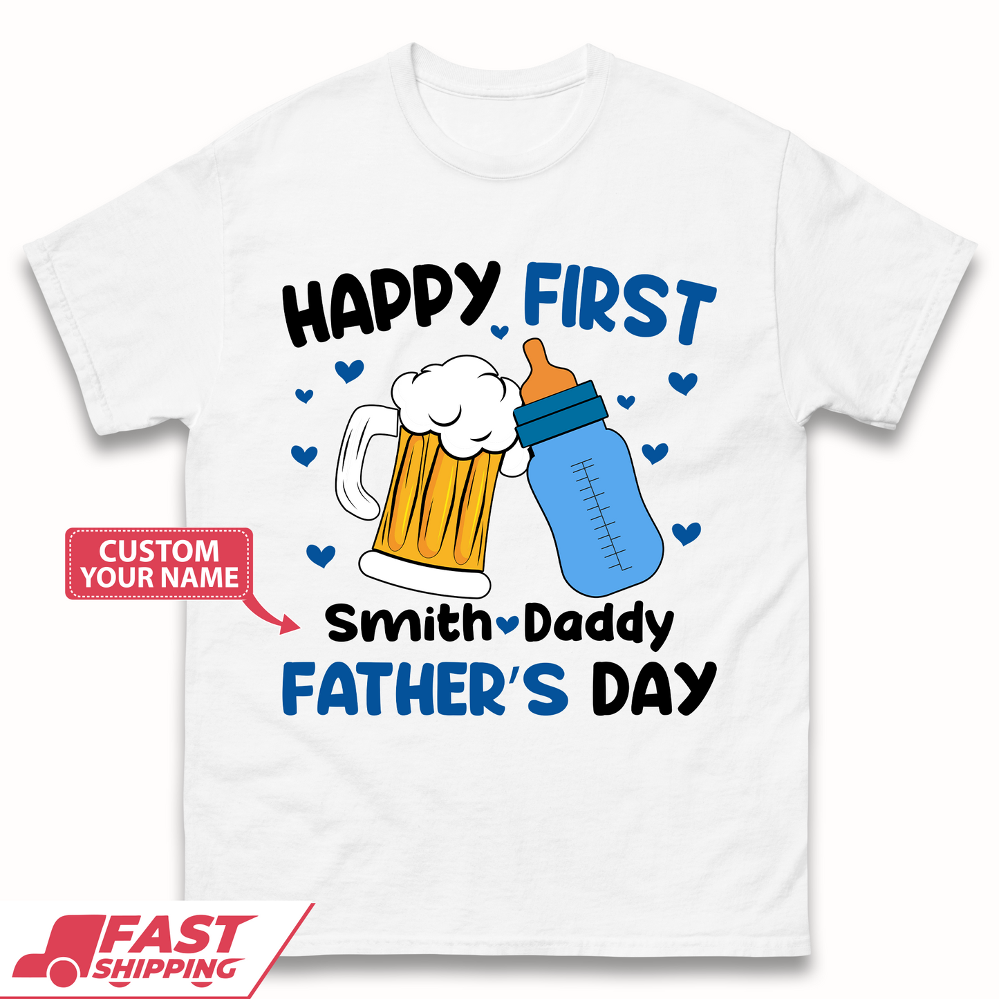 Personalised Happy First Father's Day Mens T-Shirt