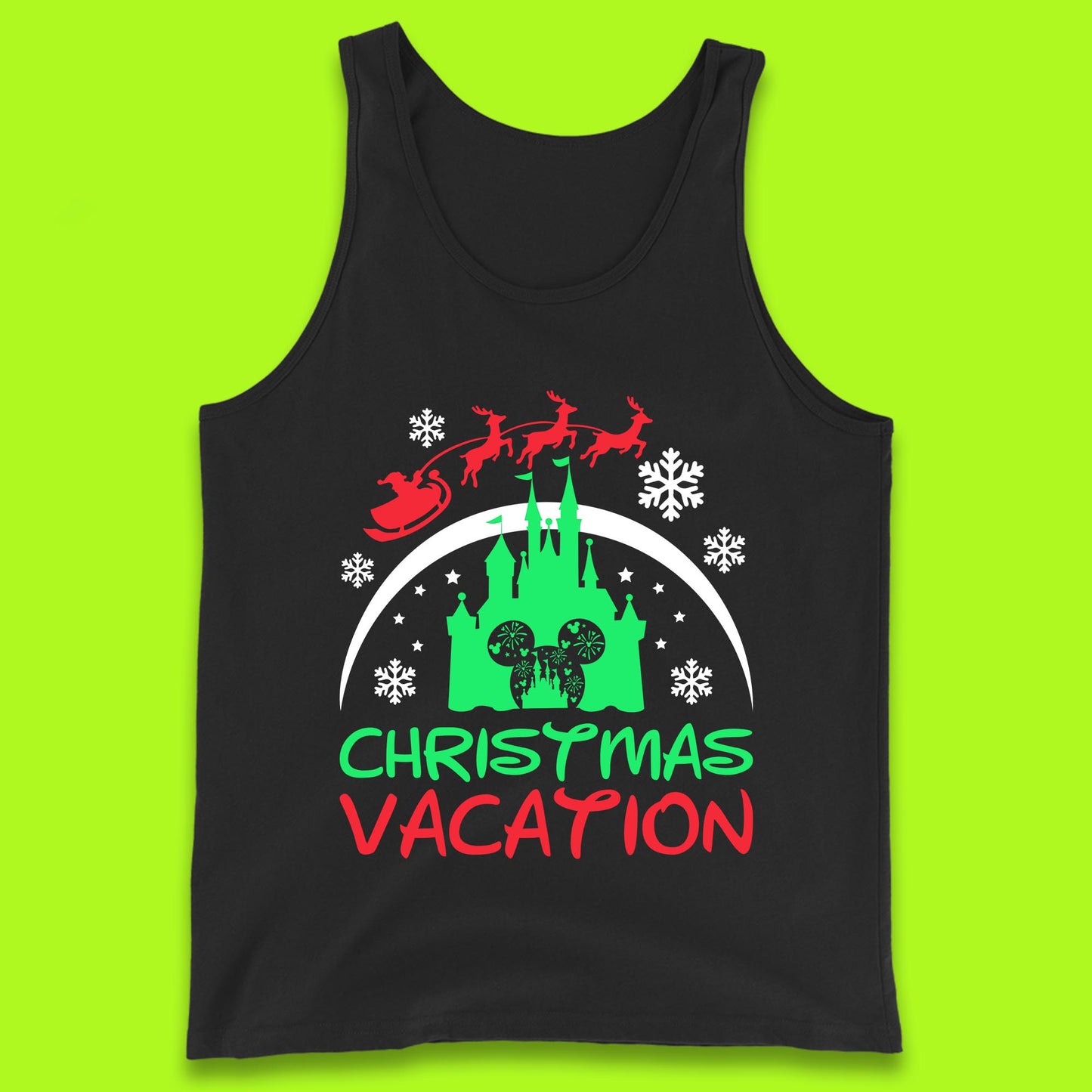 disney castle christmas tank top