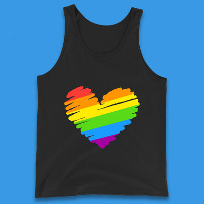 Rainbow Colour Heart Pride LGBTQ Rainbow Pride LGBT Gay Pride Month Tank Top