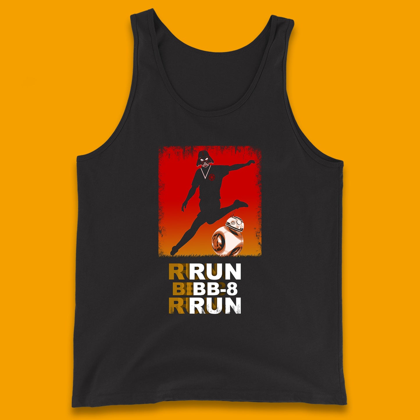 Run BB-8 Run Darth Vader Hitting BB8 Sci Fi Adventure Movie Character Star Wars 46th Anniversary Tank Top