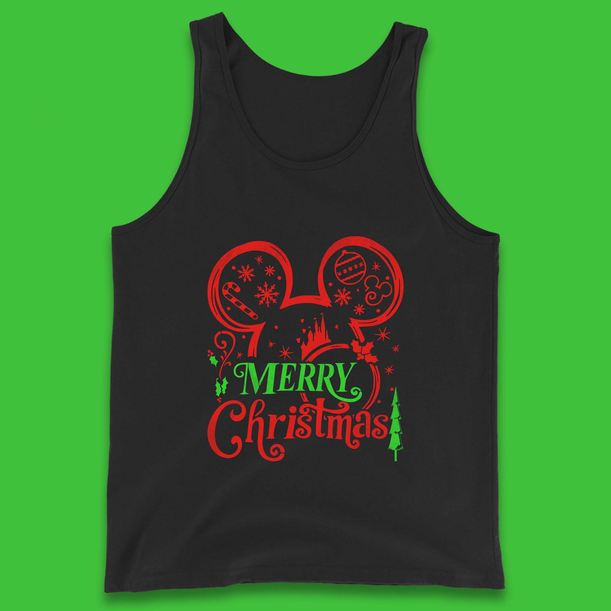 mickey mouse head christmas tank top