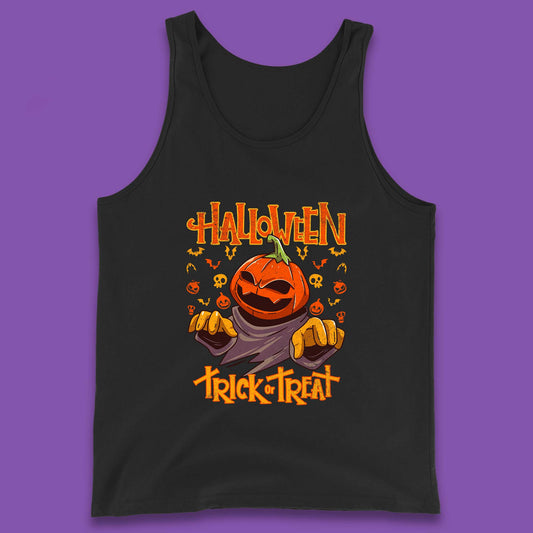 Halloween Trick Or Treat Pumpkin Character Halloween Scary Evil Pumpkin Tank Top