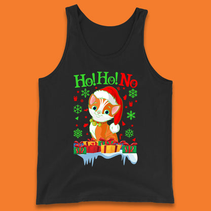 ho ho no christmas cat tank top