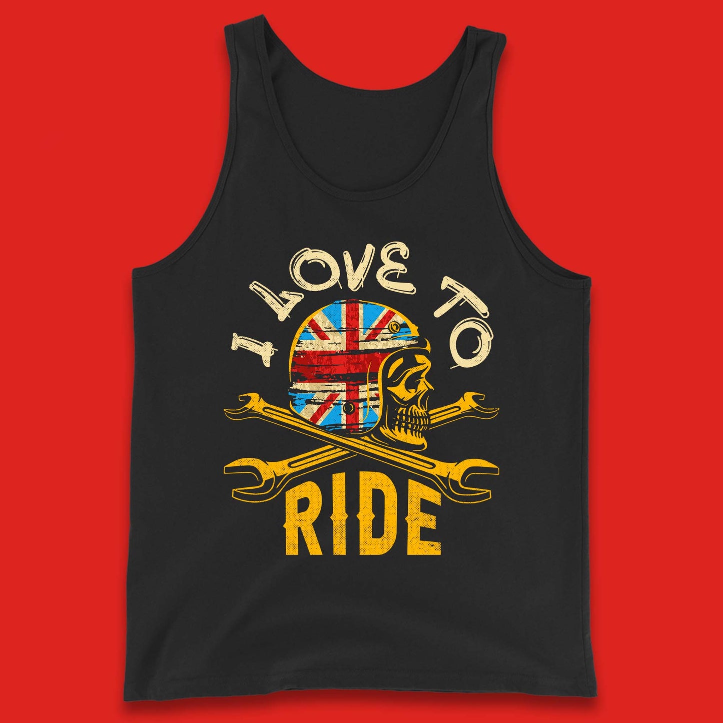 Biker Skull Helmet Motorcyclist Tank Top