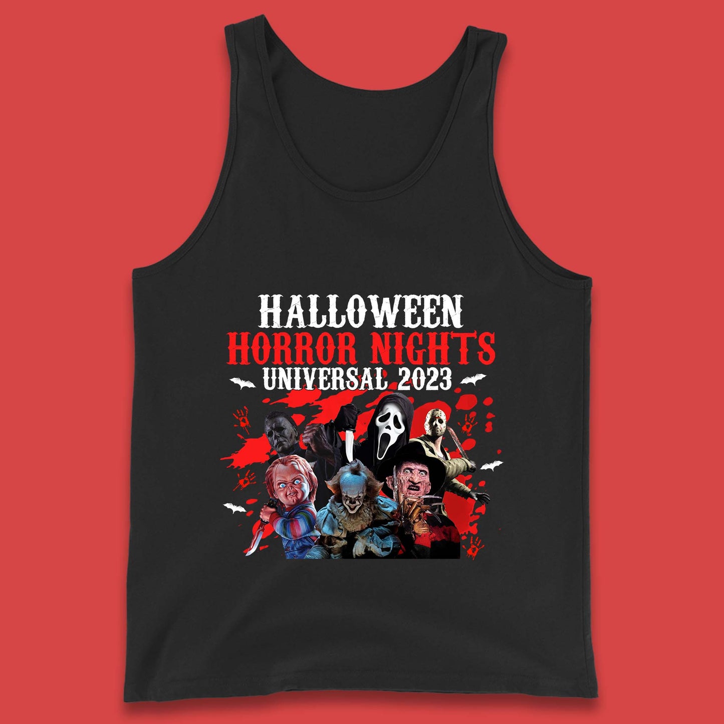 Halloween Horror Nights Universal 2023 Halloween Horror Movie Characters Friends Halloween Serial Killers Tank Top