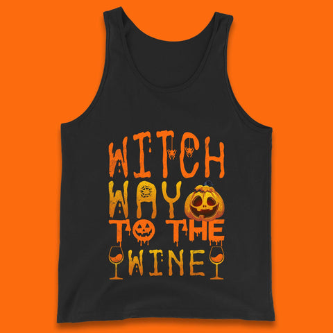 Witch Way To The Wine Funny Halloween Wine Drinking Lover Tank Top