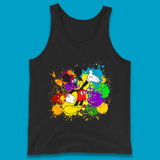 Abstract Paint Splashing On Disney Mickey Mouse Disneyland Trip Tank Top