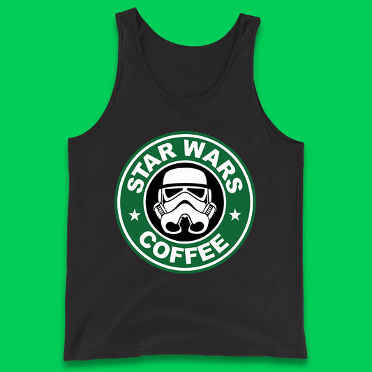 Star Wars Coffee Stormtrooper Sci-fi Action Adventure Movie Character Starbucks Coffee Spoof Star Wars 46th Anniversary Tank Top