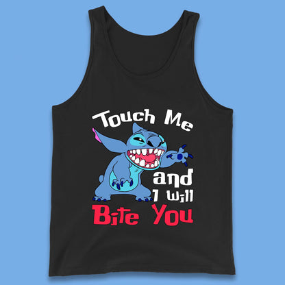 Disney Angry Stitch Cartoon Touch Me And I Will Bite You Lilo & Stitch Tank Top