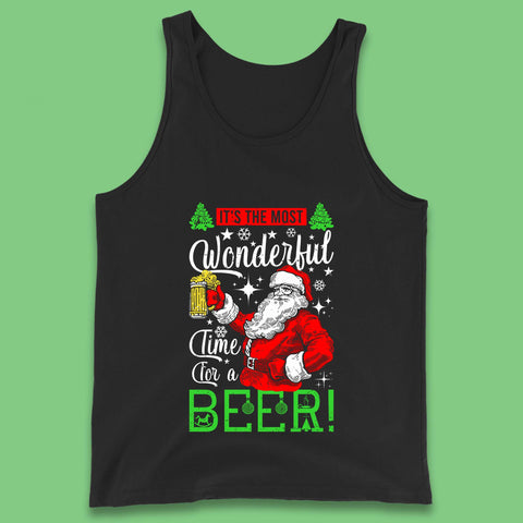 It's The Most Wonderful Time For A Beer Christmas Santa Beer Drinking Xmas Party Tank Top