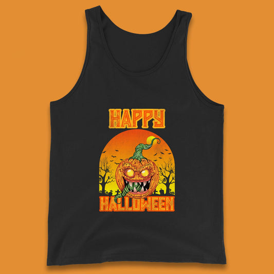 Happy Halloween Zombie Monster Pumpkin Jack-o-lantern Spooky Season Tank Top