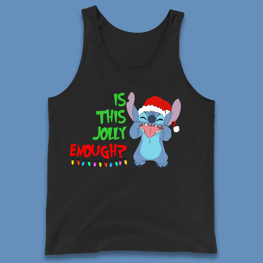 Jolly Enough Stitch Christmas Tank Top