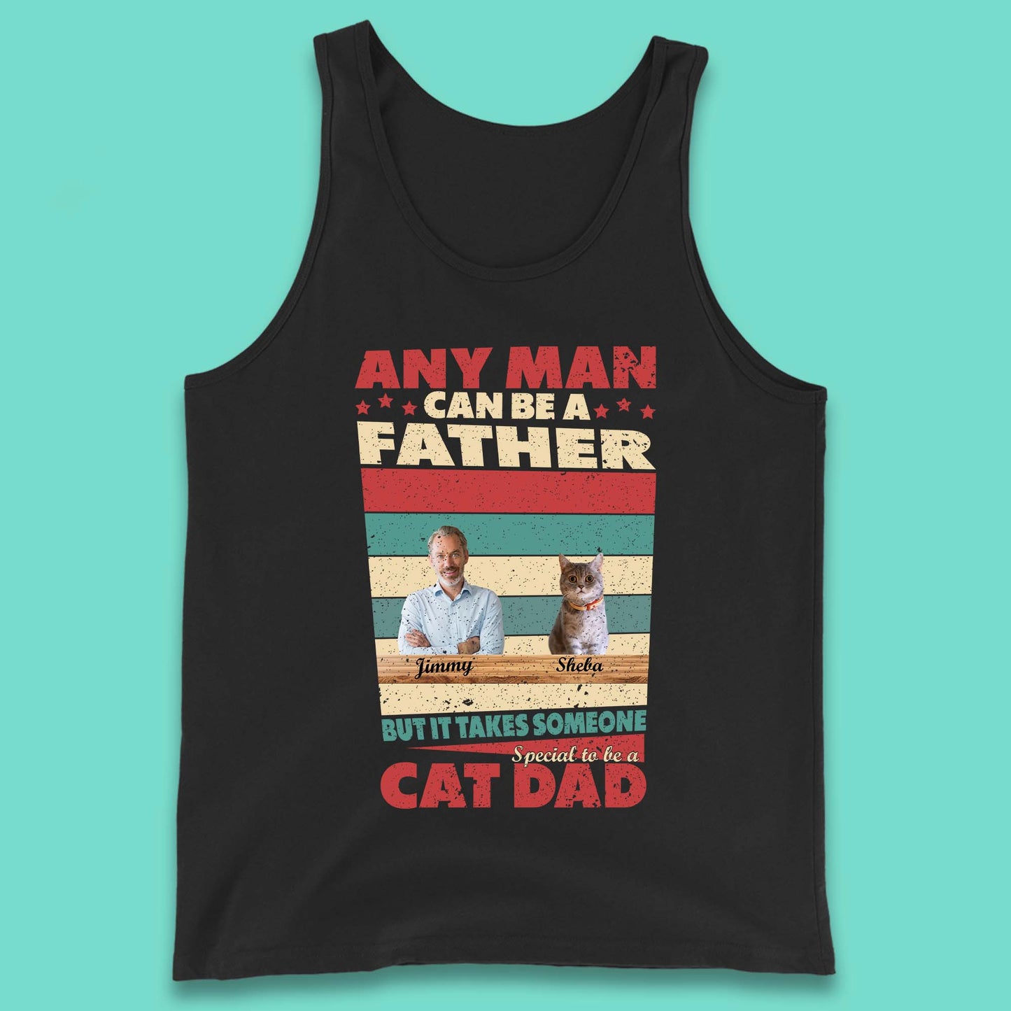 Personalised Special To Be A Cat Dad Tank Top