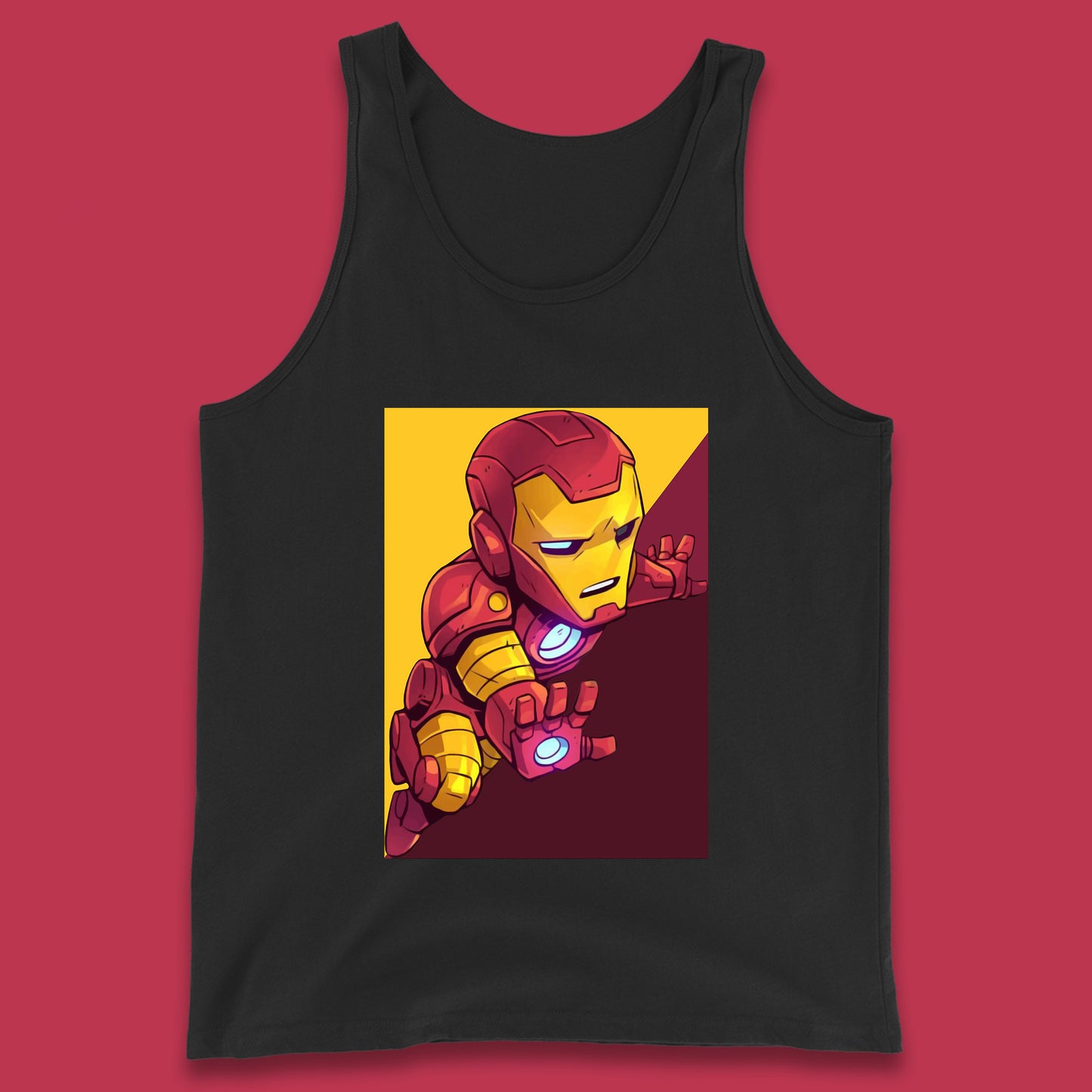 Flying Chibi Iron Man Superhero Marvel Avengers Comic Book Character Iron-Man Marvel Comics Tank Top