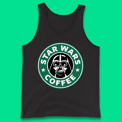 Sci-fi Action Adventure Movie Character Darth Vader Star Wars Coffee Starbucks Coffee Spoof Star Wars 46th Anniversary Tank Top