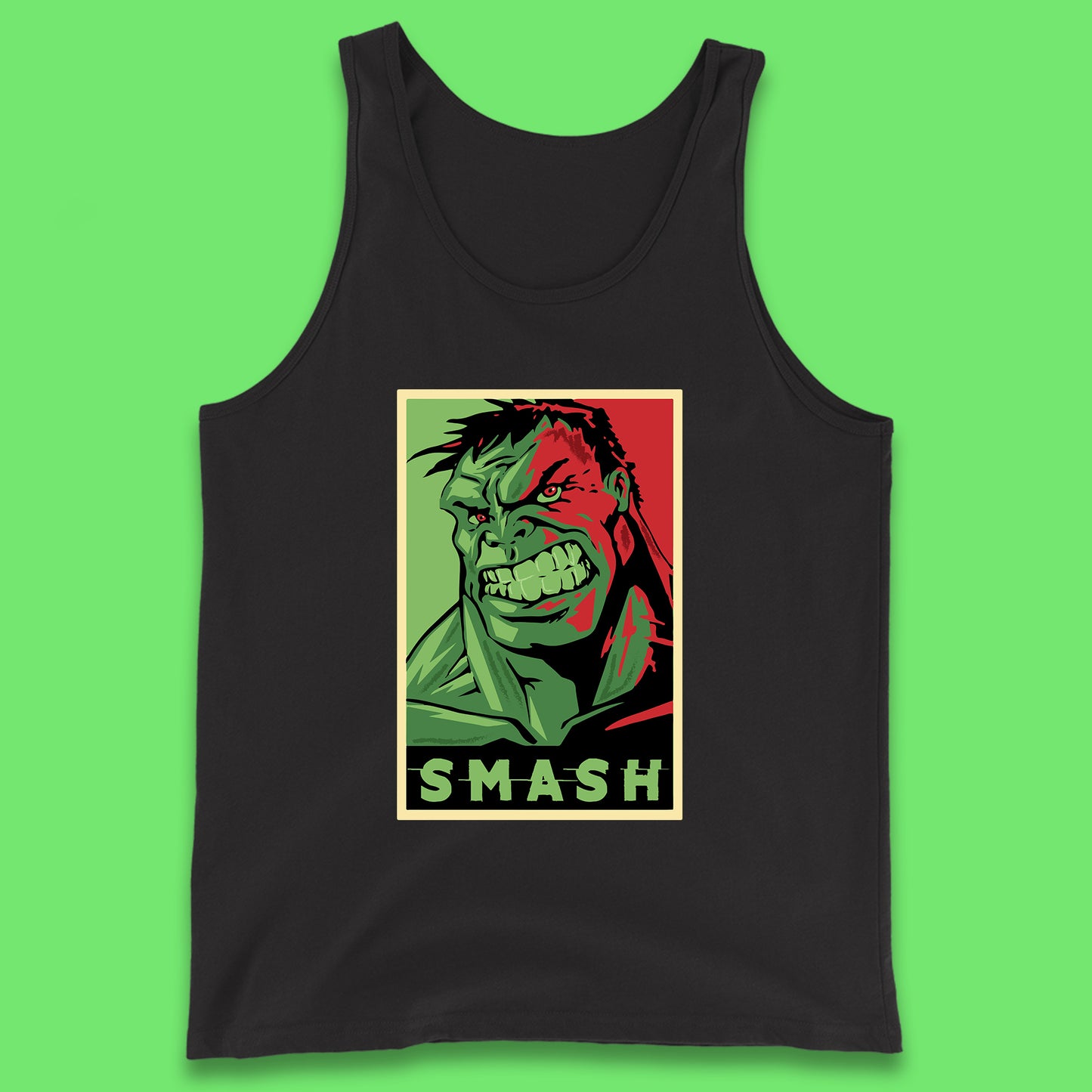 Marvels Avengers The Incredible Hulk Angry Face Smash Hulk Giant Man Hulk Superhero Movie Character Tank Top