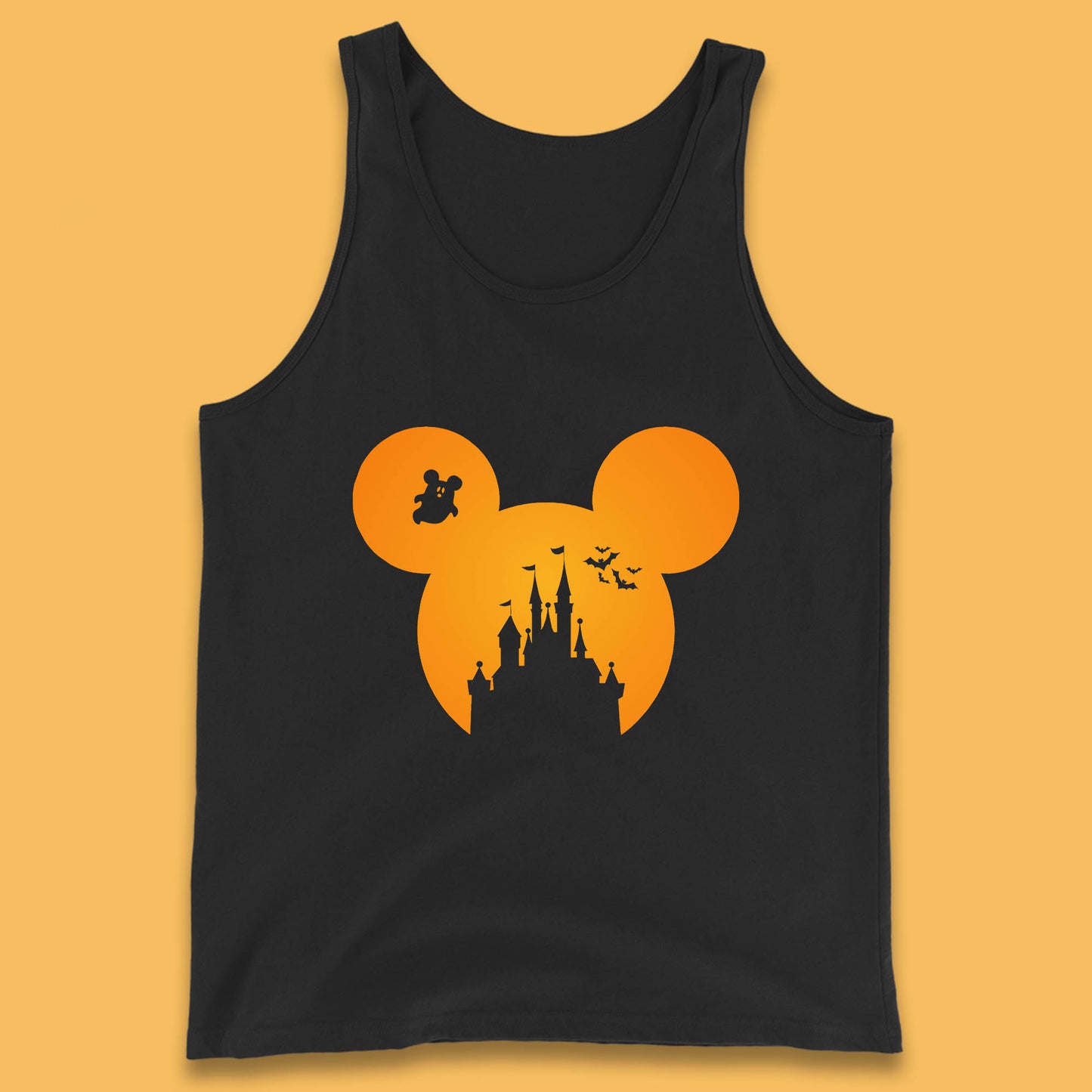 Disney Mickey Mouse Happy Halloween Disney Castle Halloween Scary Boo Flying Bats Tank Top