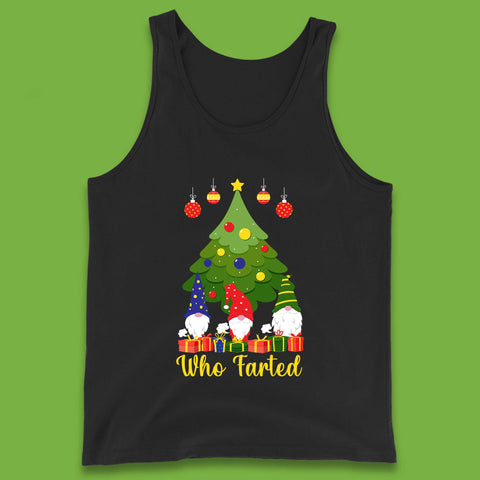 Who Farted Christmas Gnomes Funny Farting Gnomes Xmas Tank Top