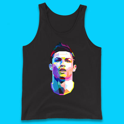 Cristiano Ronaldo Retro Style Portrait Football Player CR7 Portuguese Professional Footballer Soccer Player Sports Champion Tank Top