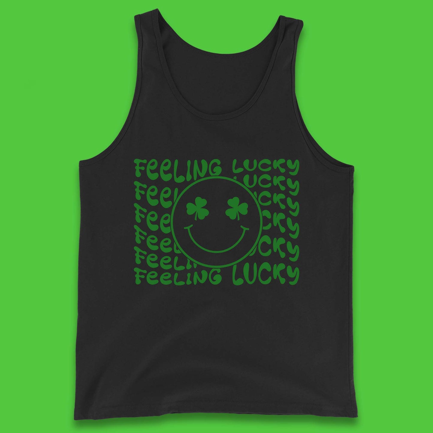 Feeling Lucky Smiley Shamrock Tank Top