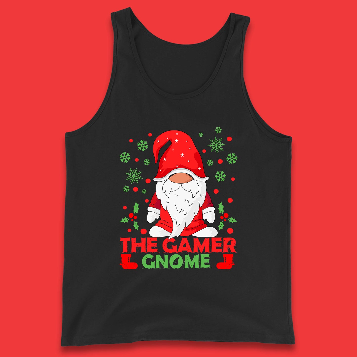 the gamer gnome christmas tank top