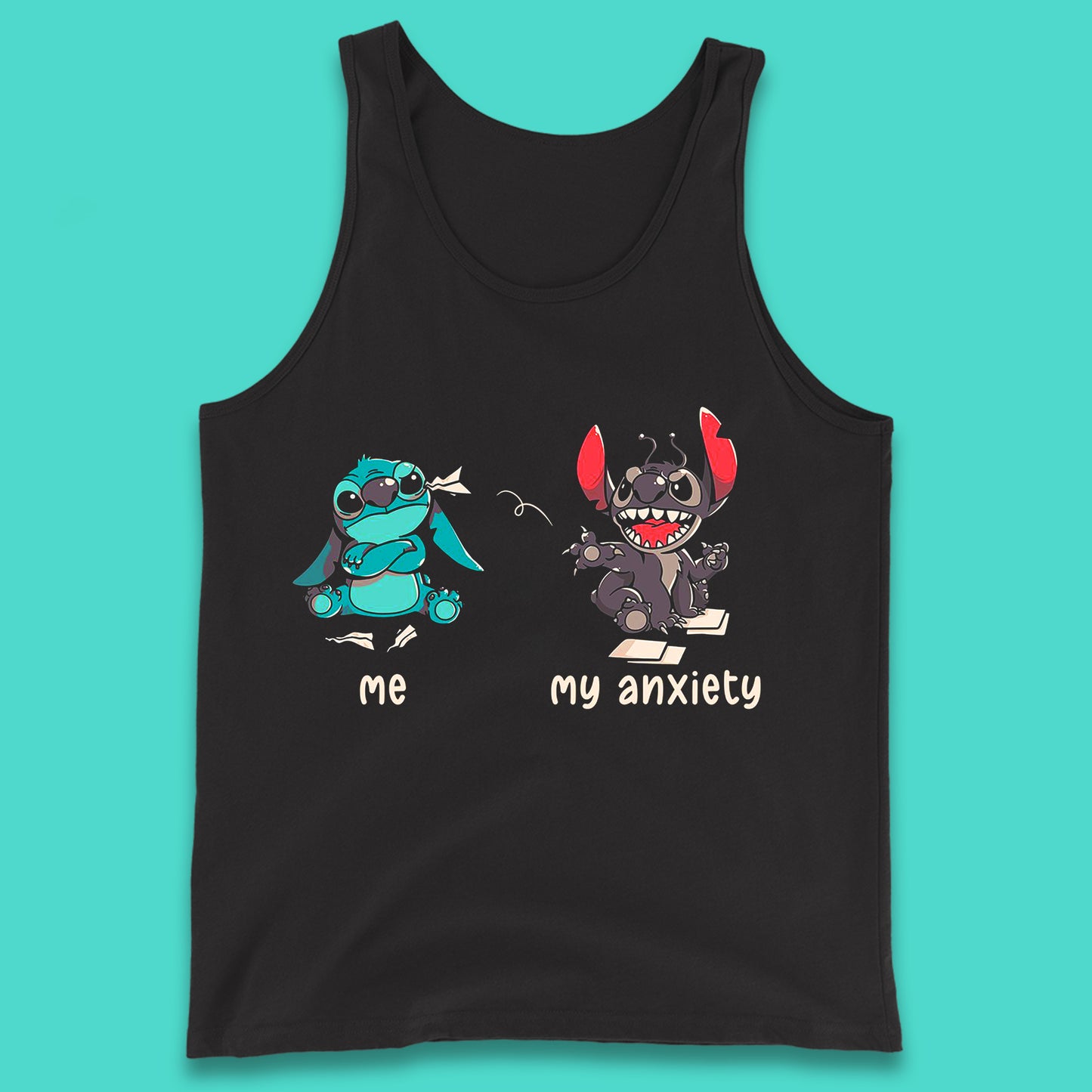 Disney Ohana Funny Me My Anxiety Ohana Lilo & Stitich Disneyland Cartoon Character Walt Disney Tank Top