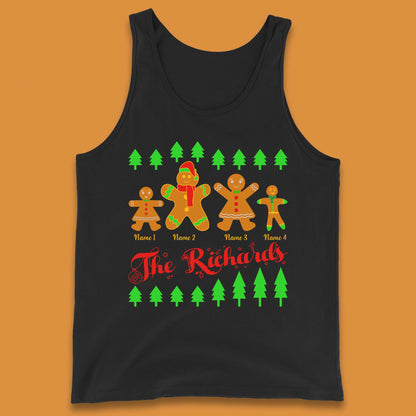 Personalised The Gingerbread Family Christmas Tank Top