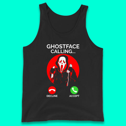 Ghostface Calling Halloween Ghost Face Scream Horror Movie Character Tank Top