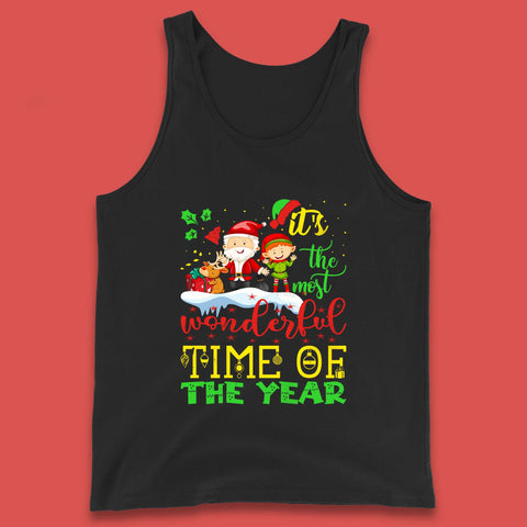 It's The Most Wonderful Time Of Year Christmas Santa Claus Reindeer Elf Xmas Season Tank Top