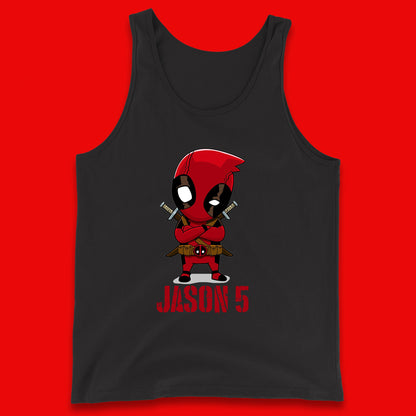 Personalised Chibi Deadpool Fictional Character Your Name & Age Superhero Comic Book Character Deadpool Marvel Comics Tank Top