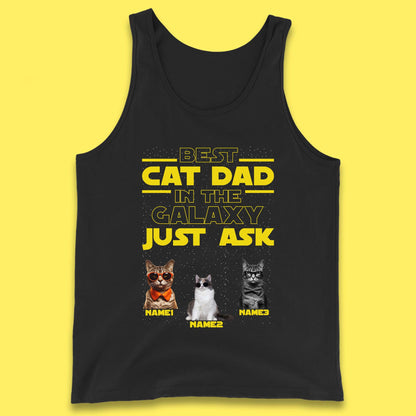 Personalised Best Cat Dad In The Galaxy Tank Top