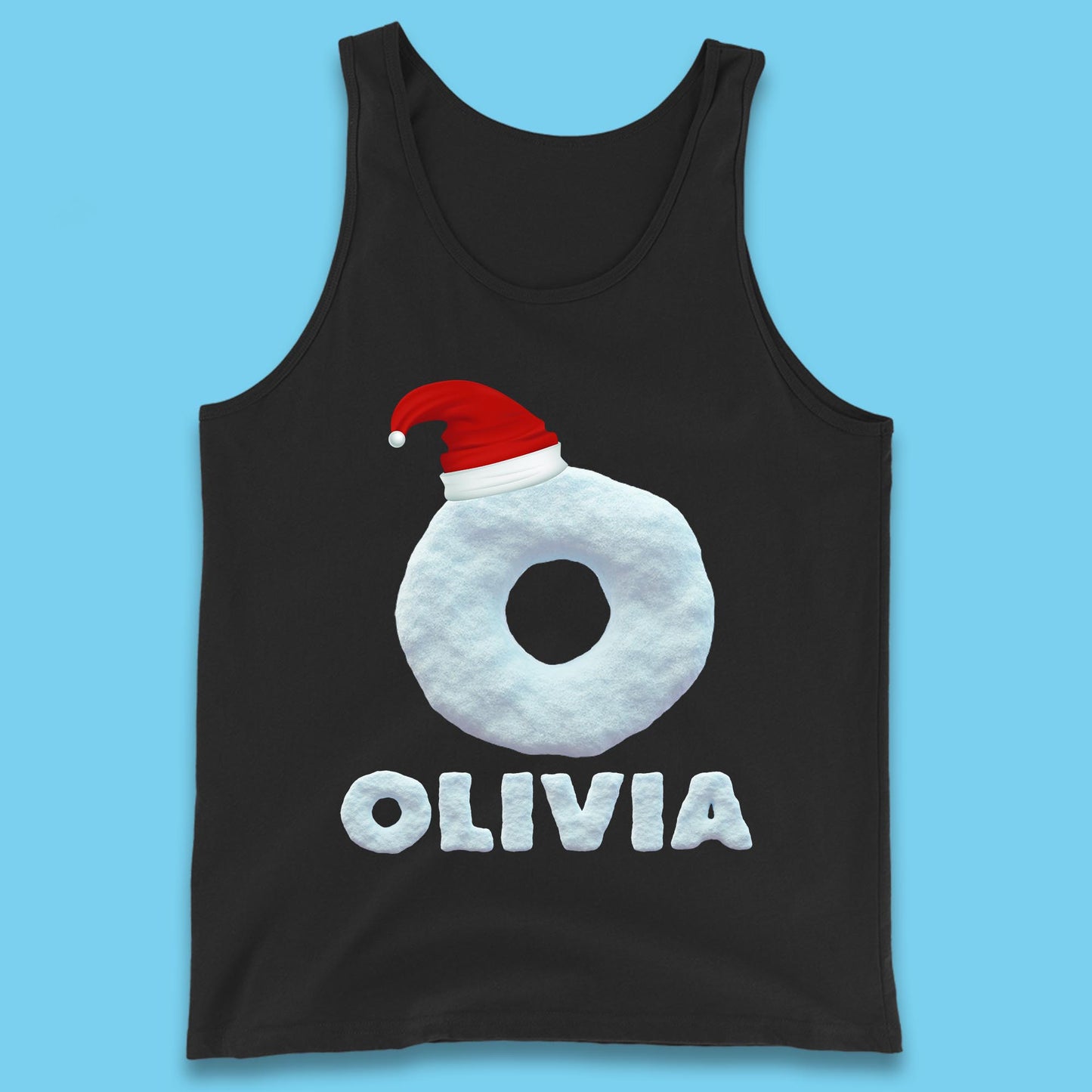 personalised snow style initial letter tank top