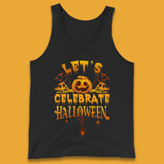 Let's Celebrate Halloween Horror Evil Pumpkin Scary Spooky Tank Top