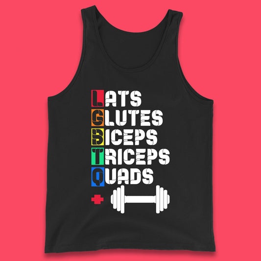 Lats Glutes Biceps Triceps Quads LGBTQ+ Fitness Gym Gay Pride Workout Tank Top