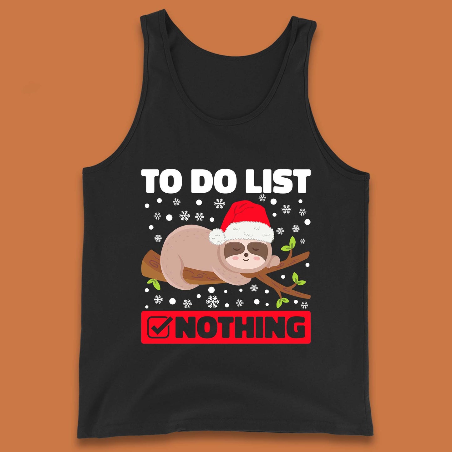 Lazy Sloth To Do List Christmas Tank Top