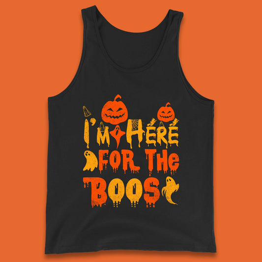 I'm Here For The Boos Halloween Pumpkin Ghost Horror Scary Tank Top