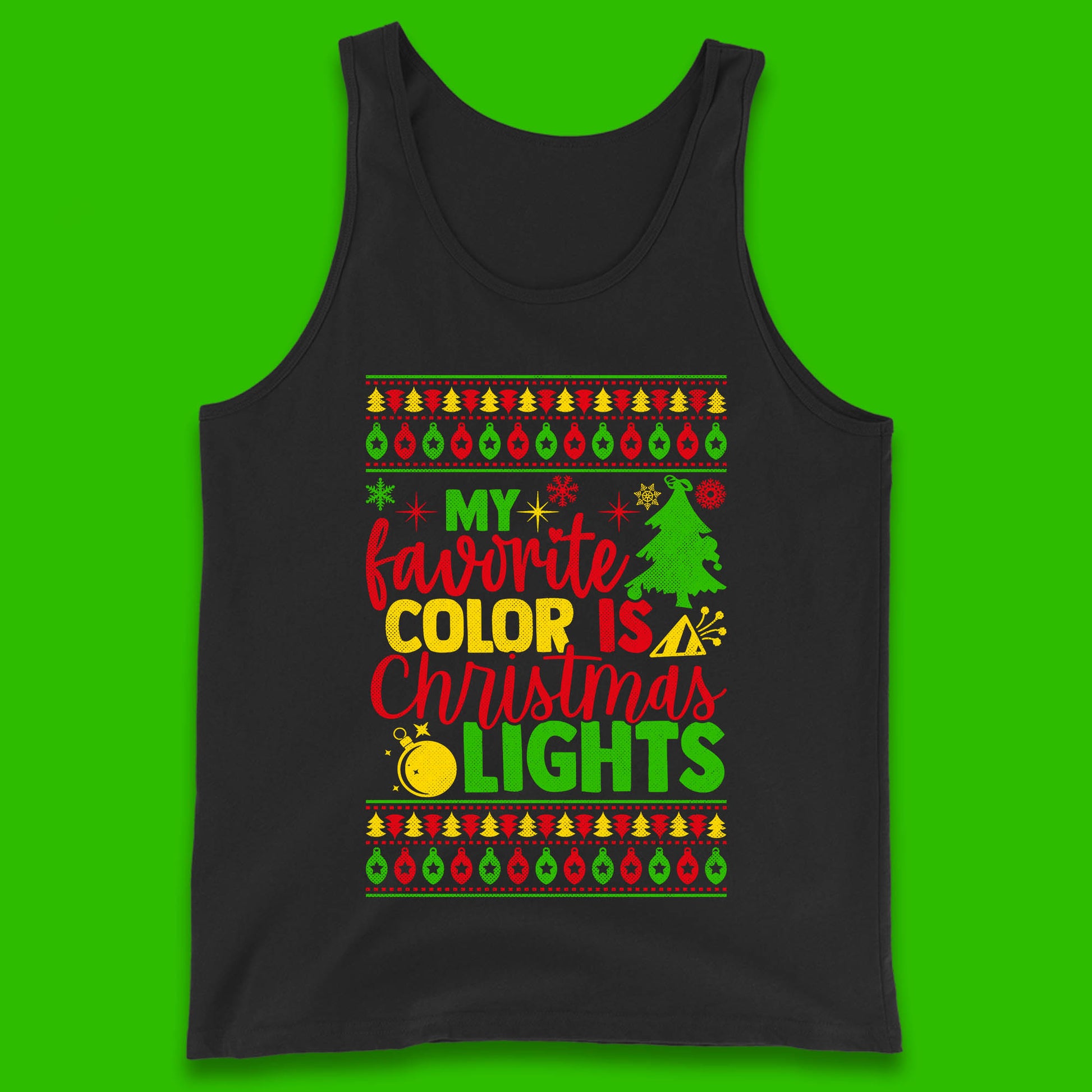 my favorite color is christmas lights tank top