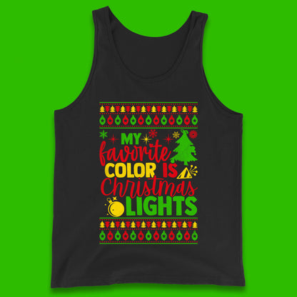 my favorite color is christmas lights tank top