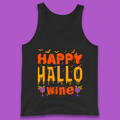 Happy Hallowine Funny Halloween Wine Drinking Party Wine Lover Tank Top